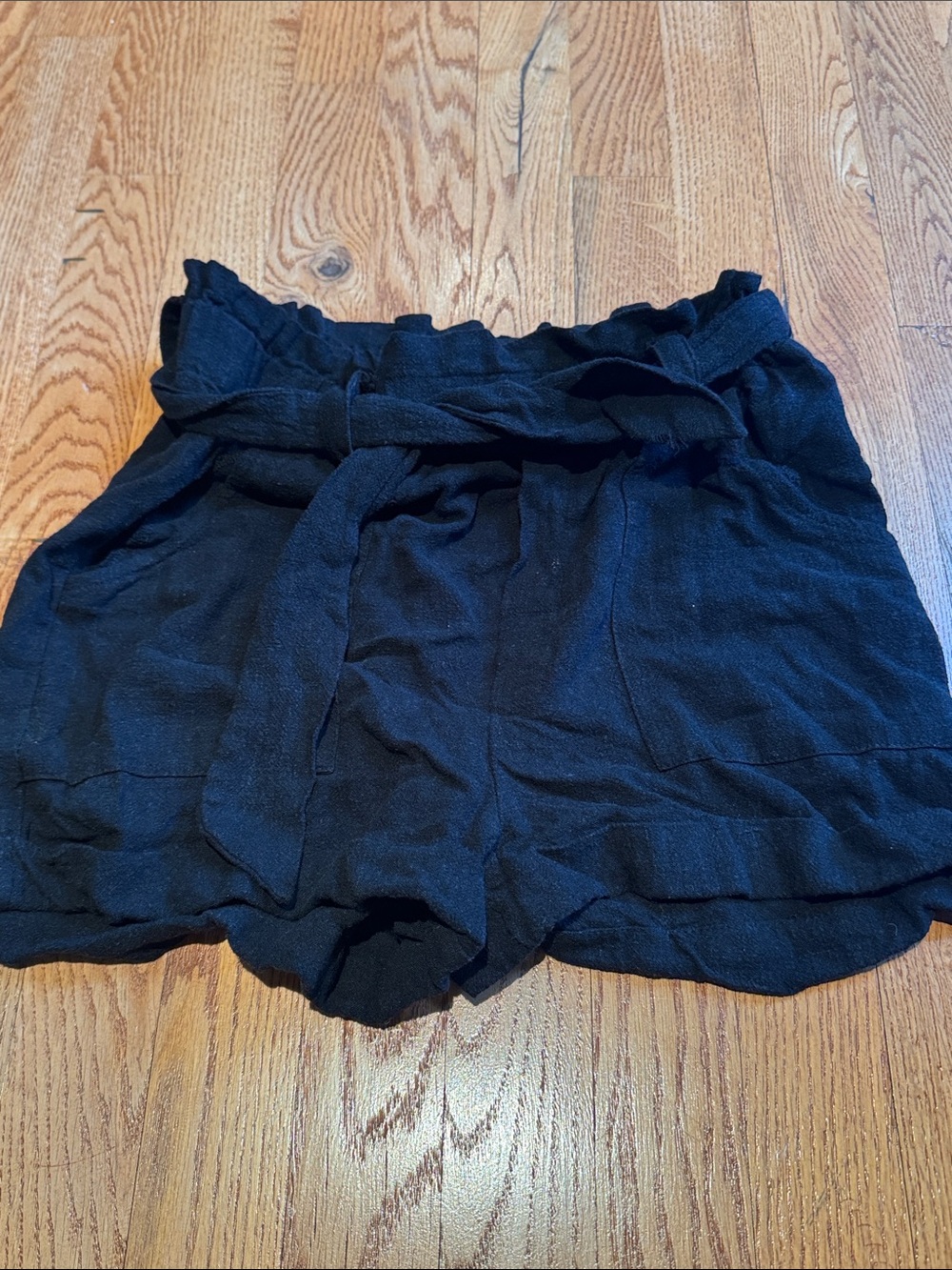 Aeropostale linen blend black pull on shorts size small